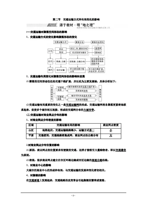 高三新高考地理人教版一轮学案：第10章第二节交通运输方式和布局变化的影响含解析