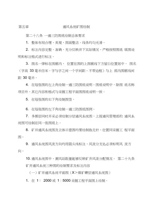 通风系统矿图绘制规范