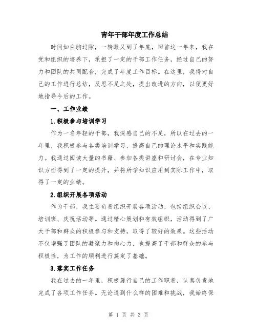 青年干部年度工作总结