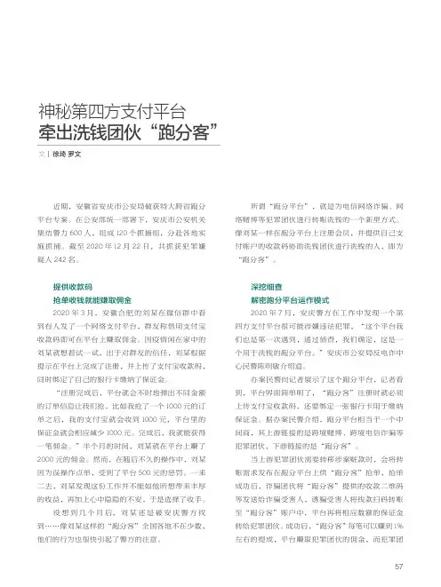 神秘第四方支付平台 牵出洗钱团伙“跑分客”