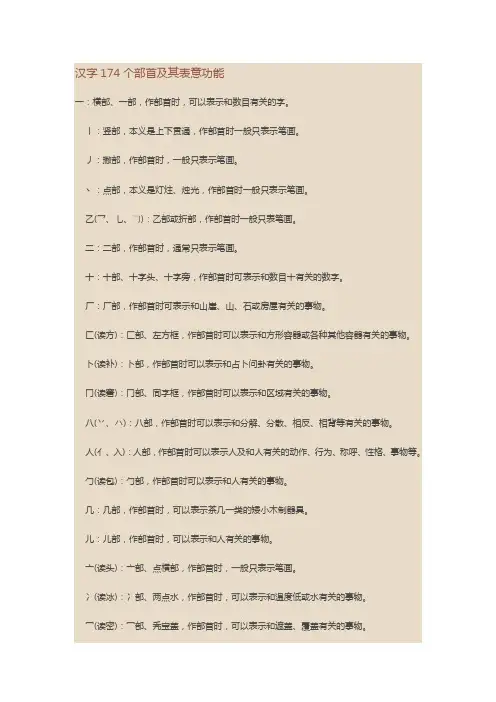 汉字174个部首及其表意功能课件资料