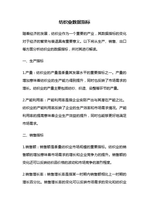 纺织业数据指标
