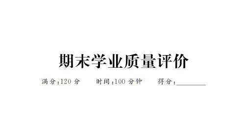 人教版七年级上册数学作业课件 期末学业质量评价