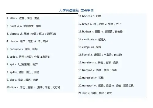 大学英语四级cet-4 重点单词 500个