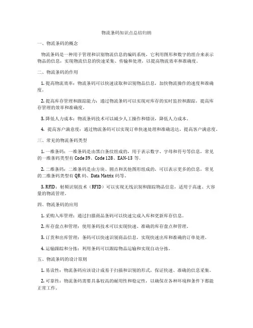 物流条码知识点总结归纳