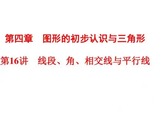 浙江省中考数学备战策略课件：第一部分 教材梳理 阶段练习第16讲 线段、角、相交线与平行线(共67张PPT)