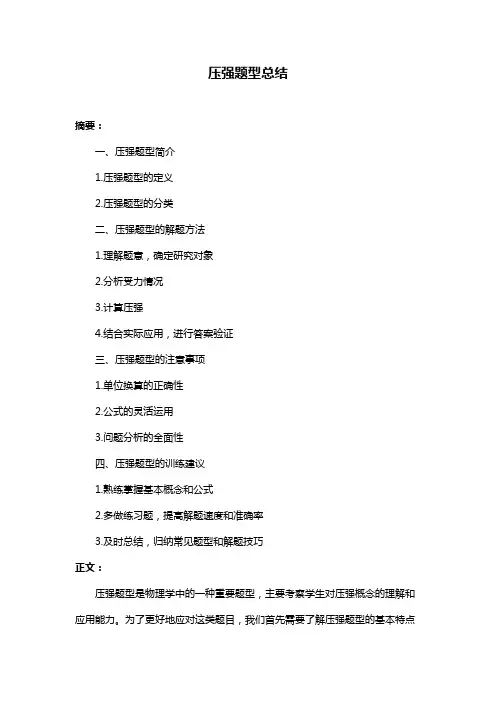压强题型总结