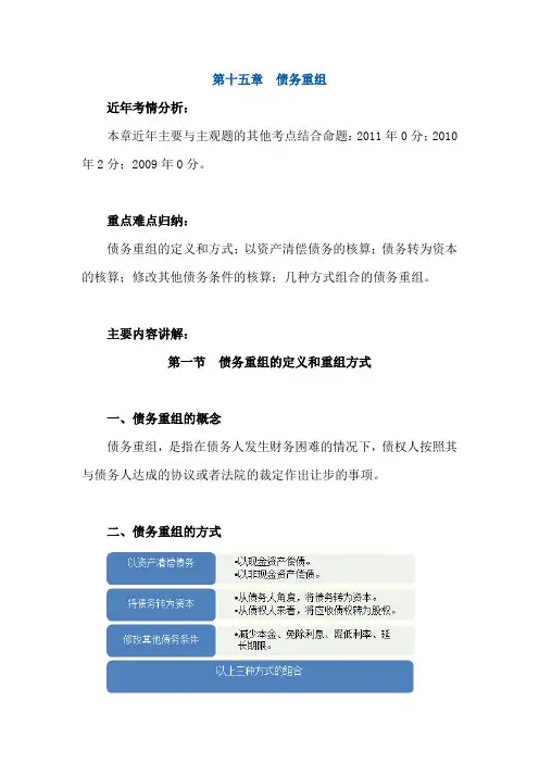 讲义：第16章 债务重组