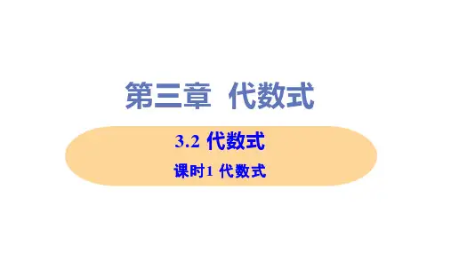 新苏科版七年级上册初中数学 3-2 课时1 代数式 教学课件