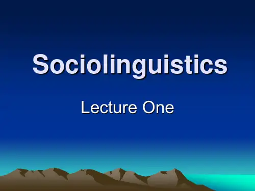 Sociolinguistics (1)1