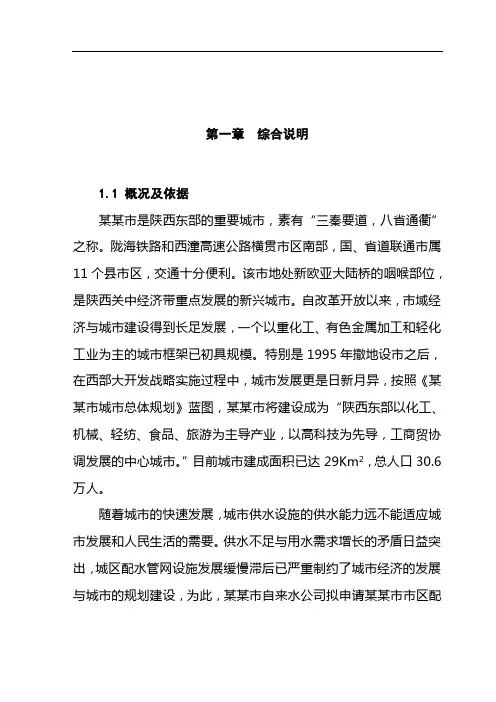 XXX市配水管网工程项目可行性研究报告