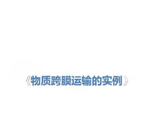 必修一(10)物质跨膜运输的实例PPT2021届高考一轮复习生物(21张)