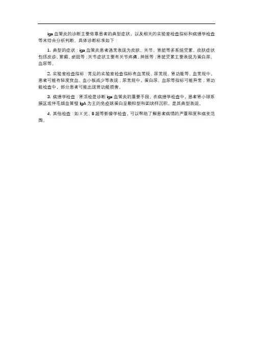 iga血管炎诊断标准