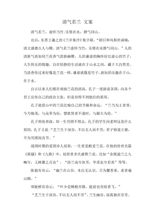清气若兰 文案
