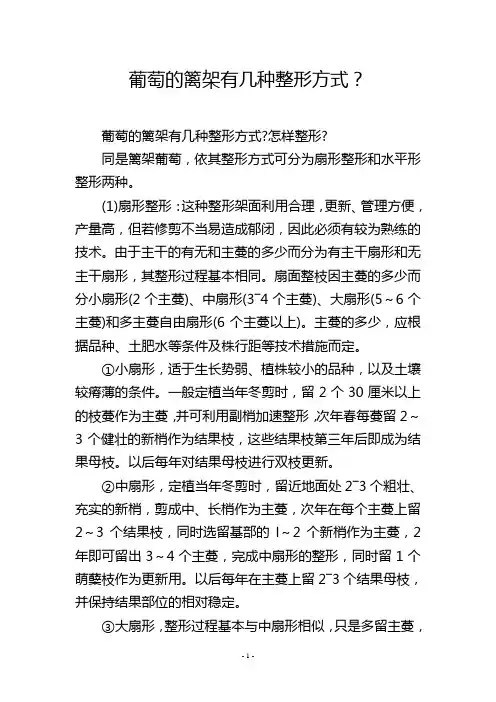 葡萄的篱架有几种整形方式？