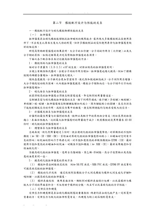 橡胶配方设计与性能的关系