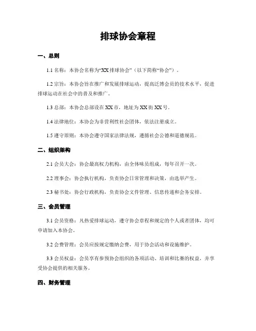 排球协会章程