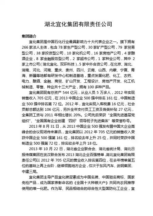 湖北宜化集团简介