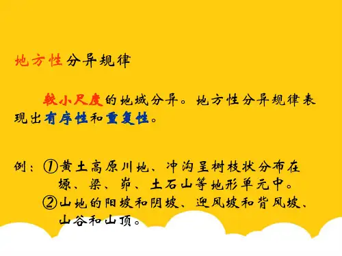 地方性分异规律实用PPT文档