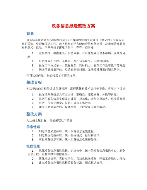 政务信息报送整改方案