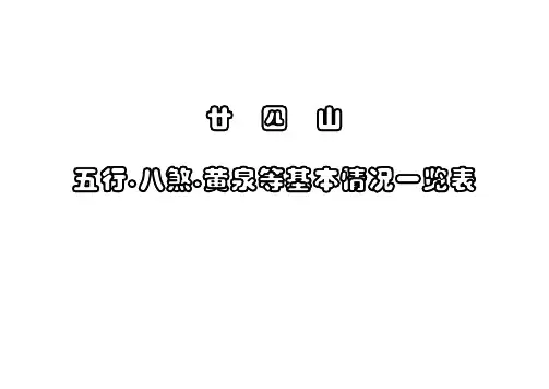 廿四山五行八煞黄泉等基本情况一览表(经典)