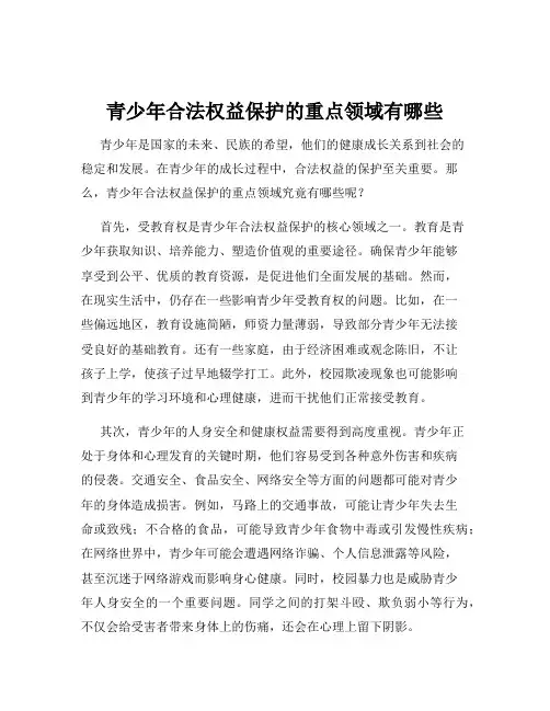 青少年合法权益保护的重点领域有哪些