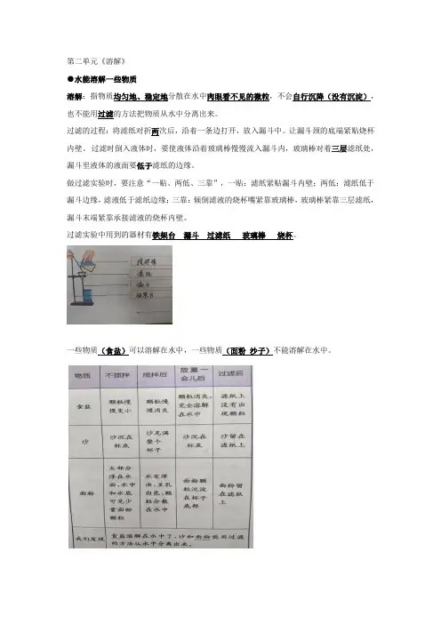 科学第二单元知识点