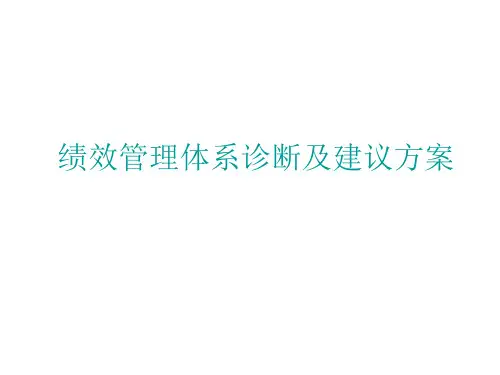 公司绩效管理体系诊断及建议