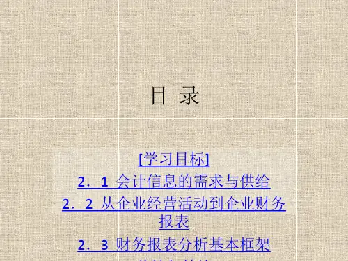 财务报表分析基本框架