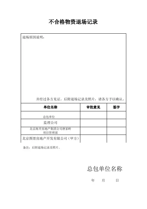 不合格材料退场[1]