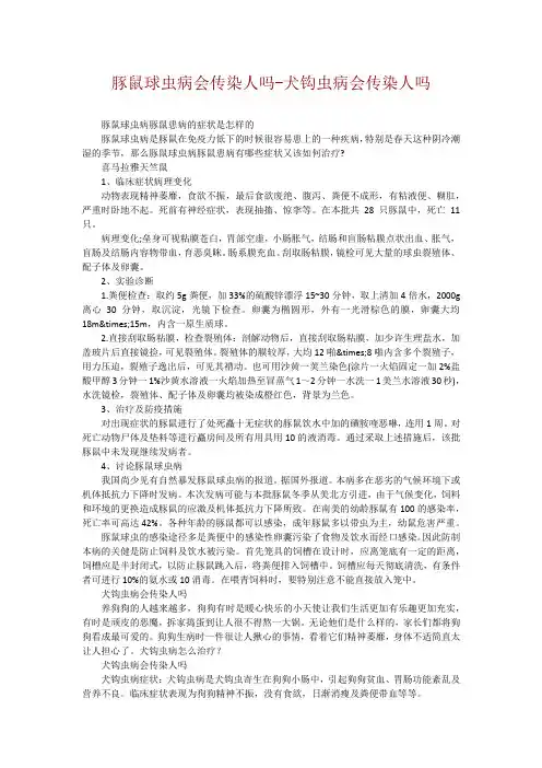 豚鼠球虫病会传染人吗-犬钩虫病会传染人吗