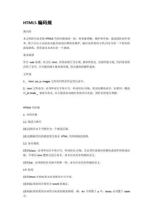 HTML5编码规范标准[详]