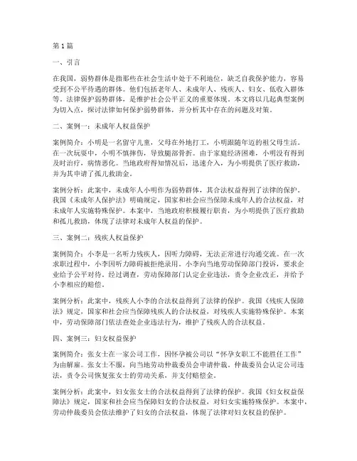 法律保护弱势群体案件(3篇)