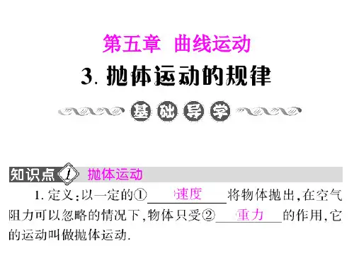 高中物理《抛体运动的规律》课件 新人教版必修课件ppt