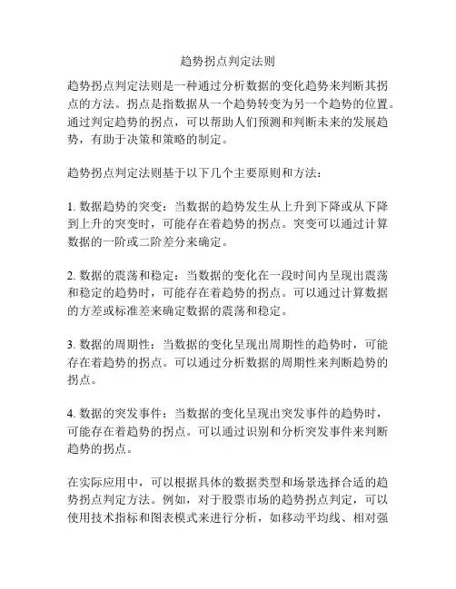 趋势拐点判定法则