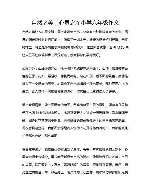 自然之美,心灵之净小学六年级作文