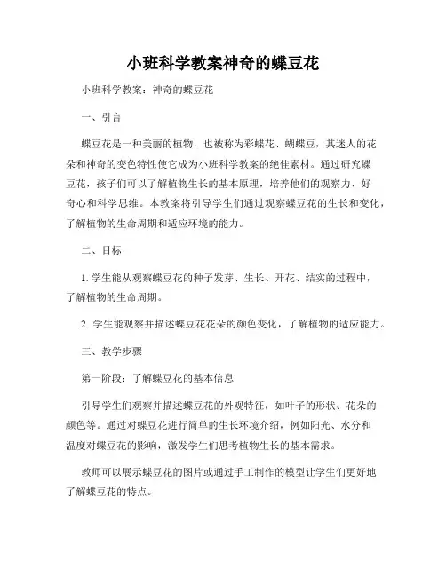 小班科学教案神奇的蝶豆花