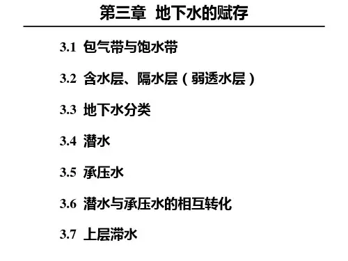 水文地质学---地下水的赋存