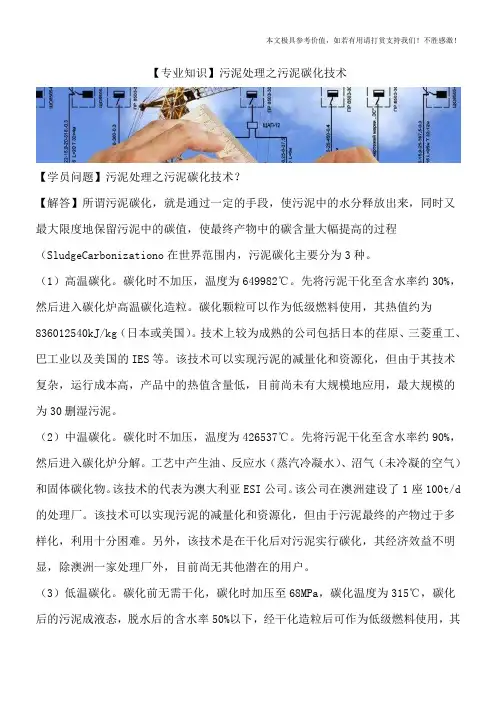 【专业知识】污泥处理之污泥碳化技术