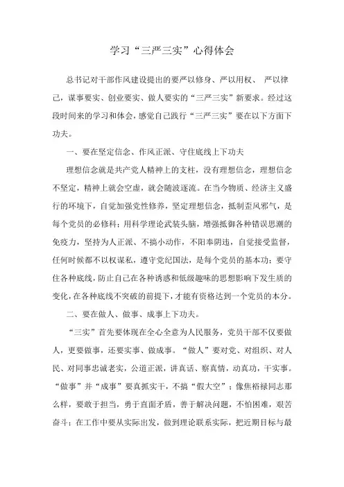 “三严三实”心得体会