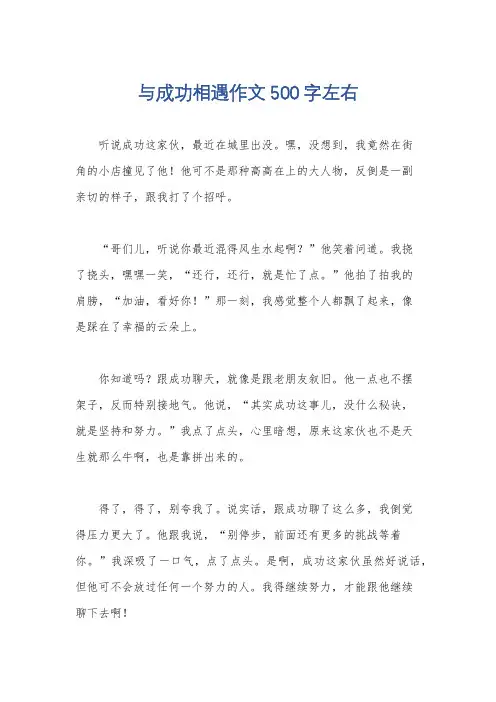 与成功相遇作文500字左右
