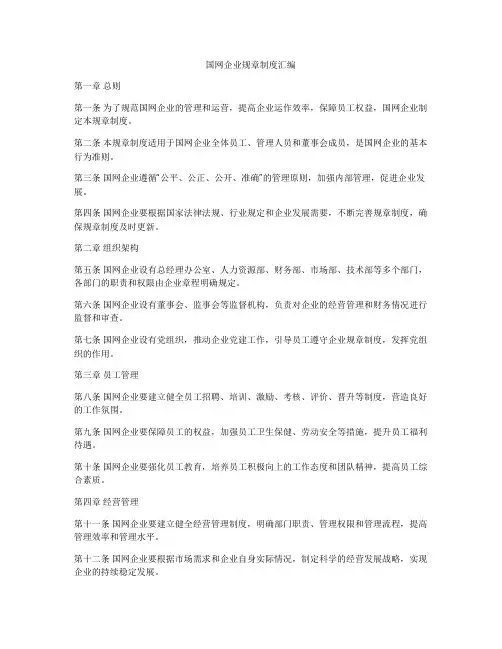 国网企业规章制度汇编