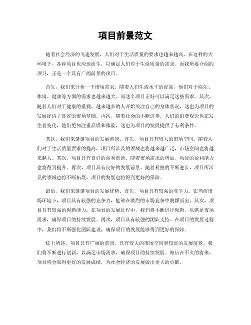 项目前景范文