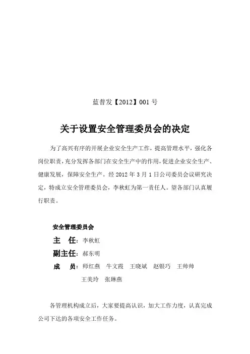 安全管理红头文件