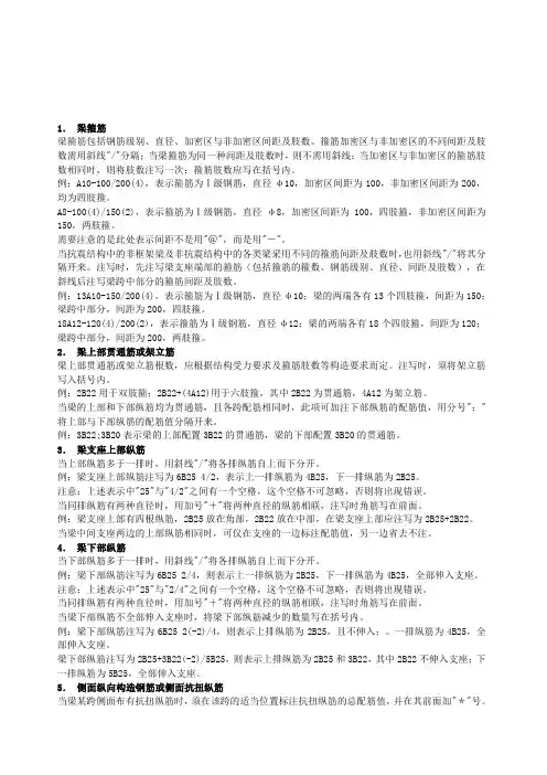 梁钢筋的表示方法
