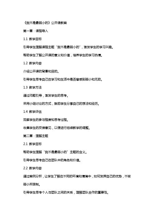 《我不是最弱小的》公开课教案