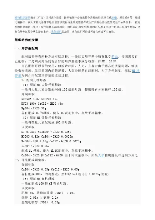 植物组织培养步骤