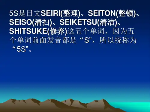 5S是日文SEIRI(整理)