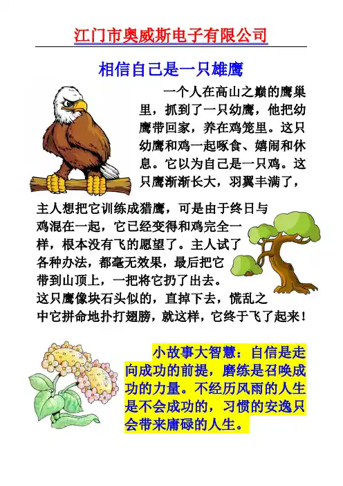 小故事大智慧(三)—相信自己是一只雄鹰