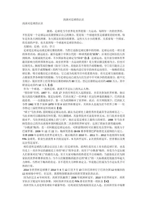 浅谈对足球的认识 